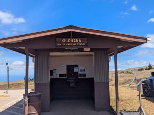 Building with a roof and information to check in prior to birding adventure